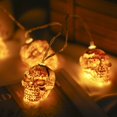 thumbnail image 4 of 2Pcs Halloween String Lights LED Skeleton Pumpkin Ghost Bat Hanging Fairy String Lights Waterproof Battery Powered for Window Courtyard, 4 of 9