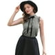 thumbnail image 1 of Blusa Abotonada Allegra K con Volantes Cuello Vuelto Negro XL, 1 of 6