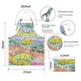thumbnail image 7 of Pioneer Flower Floral Print Pattern Apron-Garden Aprons for Women with Pockets-Cotton Linen Waterproof Kitchen Cooking Gardening Aprons Adjustable for Kitchen,Cooking,BBQ and Salon 33x27 Inch, 7 of 7