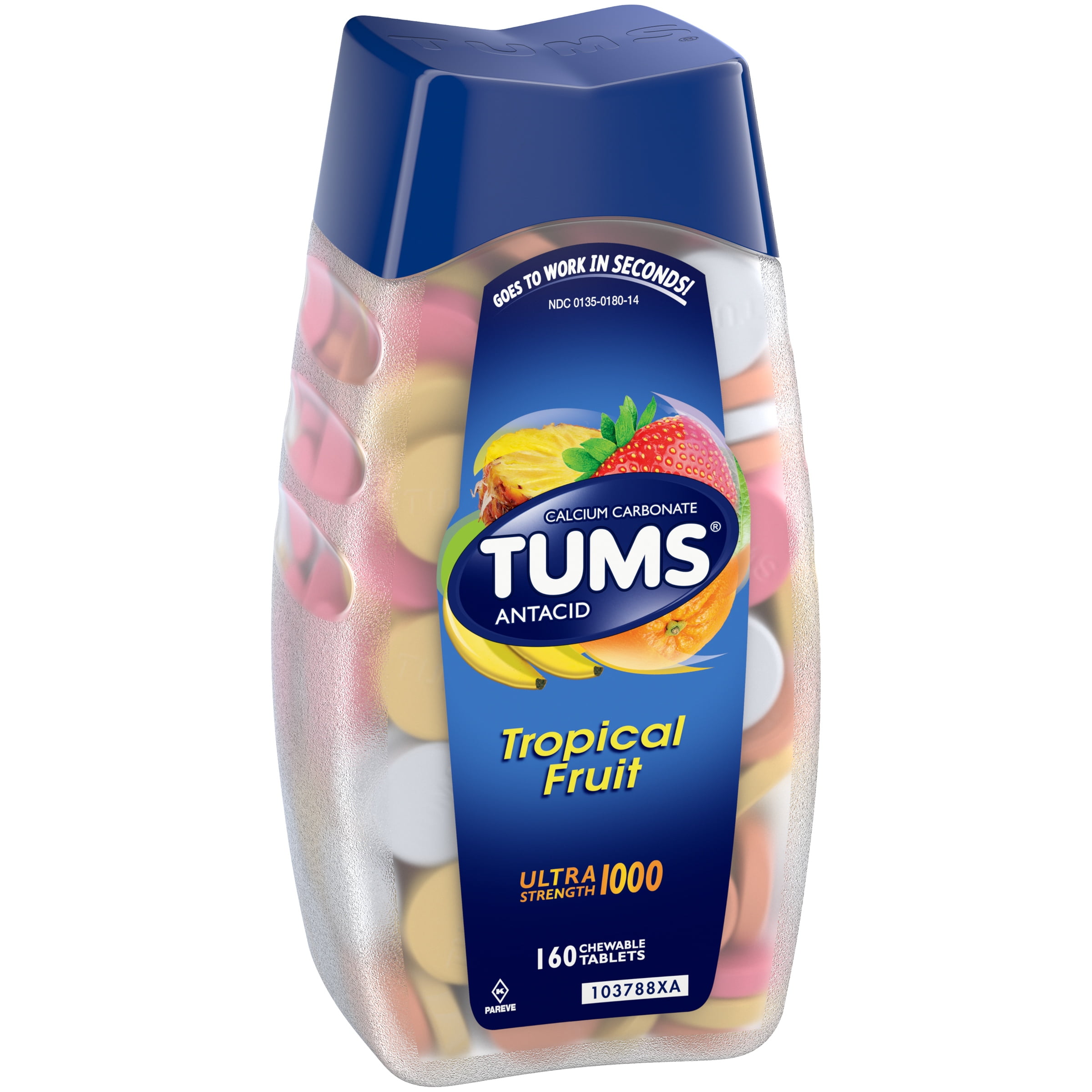 TumsÂ® Ultra Strength 1000 Tropical Fruit Antacid Chewable Tablets 160