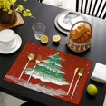 thumbnail image 5 of Merry Christmas Winter Xmas Tree 4 Pc Set-Placemats Set Anti-slip Dining Table Mats 12 X 18 Inch Holiday Fashions Dining Table Place Mats for Kitchen Dining Table,Kitchen Table Mats, 5 of 5