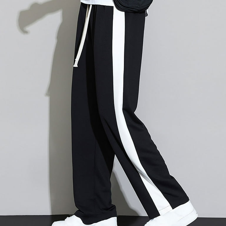 Olyvenn Men's Straight Leg Long Pants with Side Stripe Olyvenn Men's Straight Leg Long Pants with Side Stripe