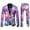 Purple, variant on FYEGRE Men's Carnival Suit Two Piece Set Formal Attire With Purple Gold All Over Print Design Blue XL