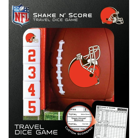 MasterPieces Officially Licensed NFL Cleveland Browns Shake N' Score Dice Game for Age 6 and Up
