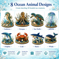 thumbnail image 3 of 3D Beaded Sea Animal Sculpture Kit, Ocean-Themed Wire and Pearl Bead Craft Set with Shell and Coral Details, Handmade Underwater Display Project for Adults, 3 of 7