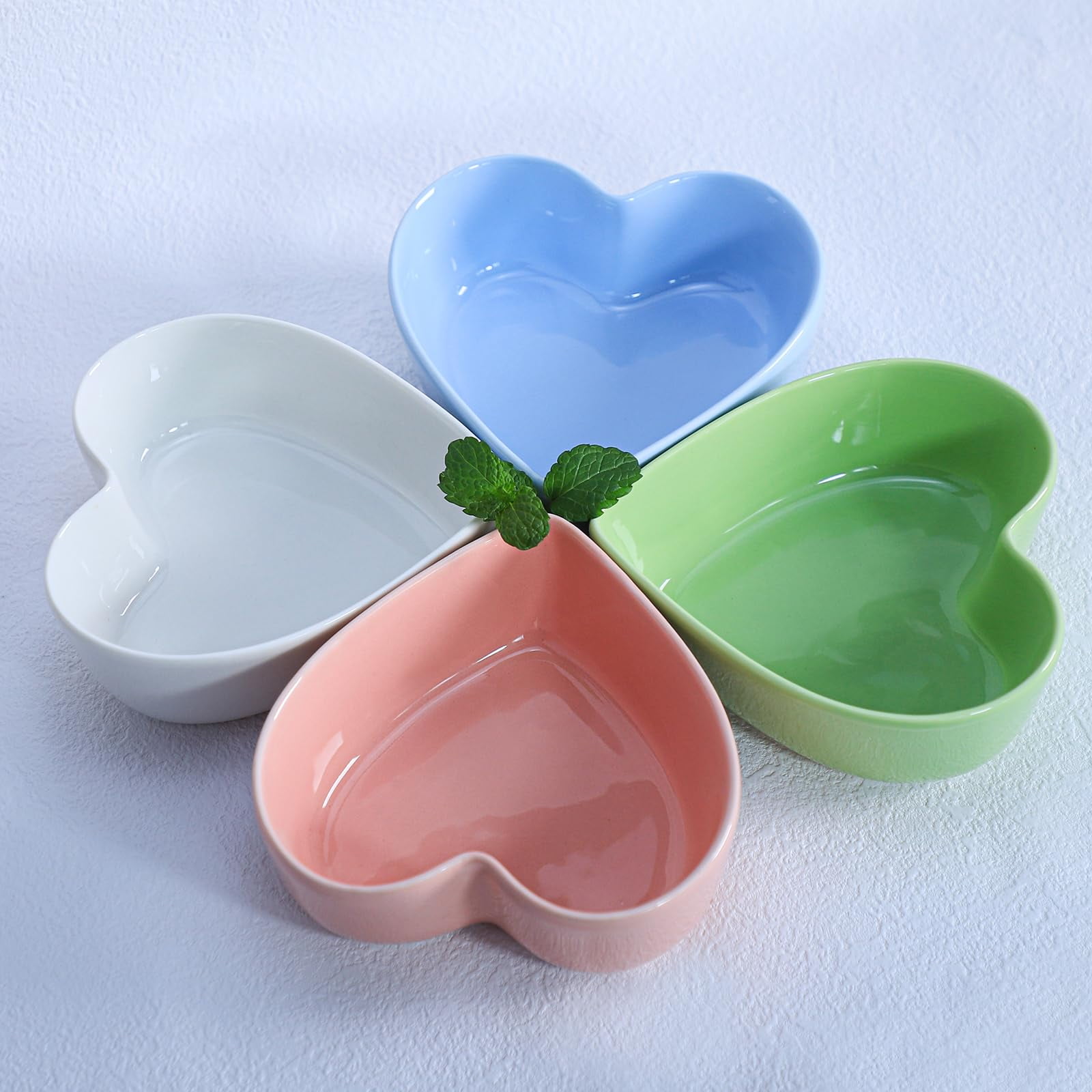 2pcs Heart-Shaped Bowls for Salad Soup Snack Dessert Household Cooking Bowls for Home Kitchen