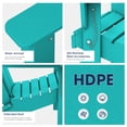thumbnail image 3 of Wulful Folding Plastic HDPE Patio Adirondack Chair, Aruba Blue, 3 of 9