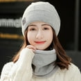 thumbnail image 4 of LIZUOJUN Under $4 Winter Beanie Hat and Scarf Set for Women Knit Ear Hat with Neck Warmer Two Piece Cycling Warm Outdoor One Size Grey, 4 of 7