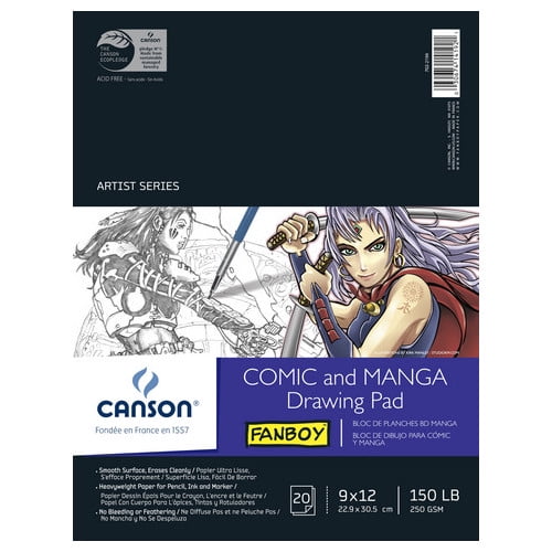 DIXON TIC/ CANSON 100510882 BD/manga ILLUSTRATION Poids Lourd 150LB 20 Feuilles 9X12