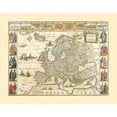 thumbnail image 2 of Blaeu 18x15 Gold Ornate Wood Framed with Double Matting Museum Art Print Titled - Europe - Blaeu 1665, 2 of 4