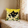 thumbnail image 5 of Uutvery Cats Patterns Pillow Covers 45x45cm， Soft Polyester Decorative Cushion Case with Hidden Zipper， for Sofa Bed Home Decor Living Room Bedroom, 5 of 6