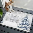 thumbnail image 5 of Christmas Tree Bathroom Rug Washable 2x3 Entryway Rug Non Slip Blue Tree Xmas Snowflake Winter Front Door Mat Low Pile Indoor Doormat Throw Floor Carpet for Kitchen Bedroom Entrance, 5 of 8