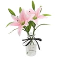 thumbnail image 3 of 16 piezas de lirios artificiales de tacto real, flores de primavera para Pascua, decoración de bodas, hogar, lirios tigres de plástico, flores artificiales de color rosa claro, 3 of 5
