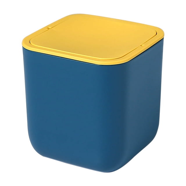 Bathroom & Desk Essentia for Tissue, Cotton Rounds, Makeup Waste Sleek Lid Waste Basket