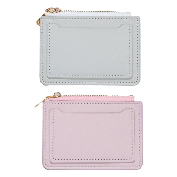Cartera con tarjetero de 2 uds., bolsillo frontal de cuero minimalista, tarjetero para hombres y mujeres MFZFUKR BST3053987-1