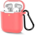 thumbnail image 1 of Coffea Protective Silicone Case with Keychain for IBAOLEA AirPods 2 (Black) Coral, 1 of 7