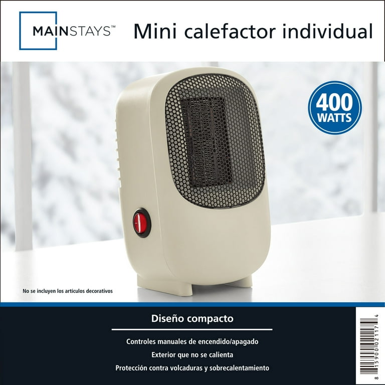 Mainstays Personal Mini Electric Ceramic Heater 400W, Vanilla Dream 