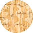 thumbnail image 1 of Ahgly Company Indoor Round Abstract Orange Contemporary Area Rugs, 3' Round, 1 of 1