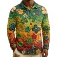 thumbnail image 2 of Men's Quilted Knit Pullover Button-down Top Gold B 3XL, 2 of 7