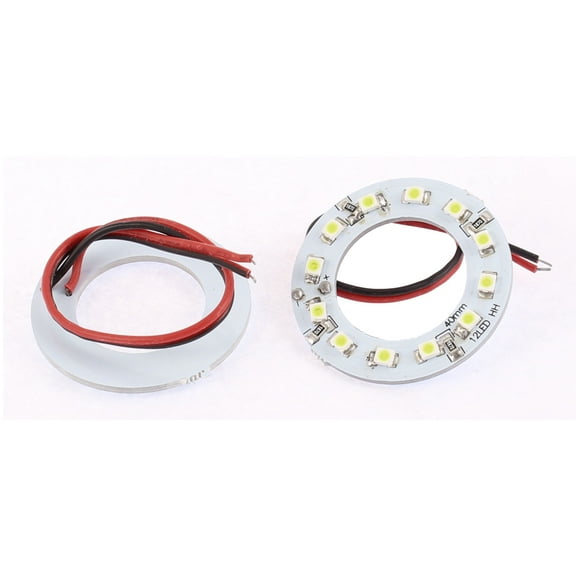 Unique Bargains 2 Pcs White 40mm Dia 1210 12   Car  Ring Headlight Foglamp