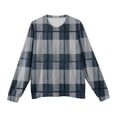thumbnail image 6 of Men's Plaid Print Round Neck Long Sleeve Ribbed Knit Pullover, Sweater for Fall Winter, Casual Style and Holiday Season,Blue,L, 6 of 6
