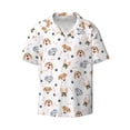 thumbnail image 5 of Daiia Cute Cartoon Dogs Men's Linen Shirts Short Sleeve Casual Shirts Button Down Shirt for Men Beach Summer Wedding Shirt-Large, 5 of 6