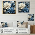 thumbnail image 4 of Designart "Mosaic Harmony: White And Blue Chrysanthemum Mix" Chrysanthemums Floater Framed Canvas Wall Art, 4 of 5