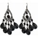 thumbnail image 1 of Bohemian Black Long Dangle Earrings for Women Girls Ethnic Retro Gypsy Beads Tassel Hook Earrings, 1 of 4