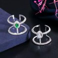 thumbnail image 6 of Adjustable Cubic Zircon Women Green Leaf Open Cuff Ring Fashion Brand Jewellery, 6 of 9