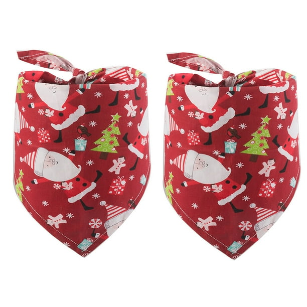 2 piezas Navidad mascota escupitajo toalla perro toalla algodón impreso gato bufanda babero