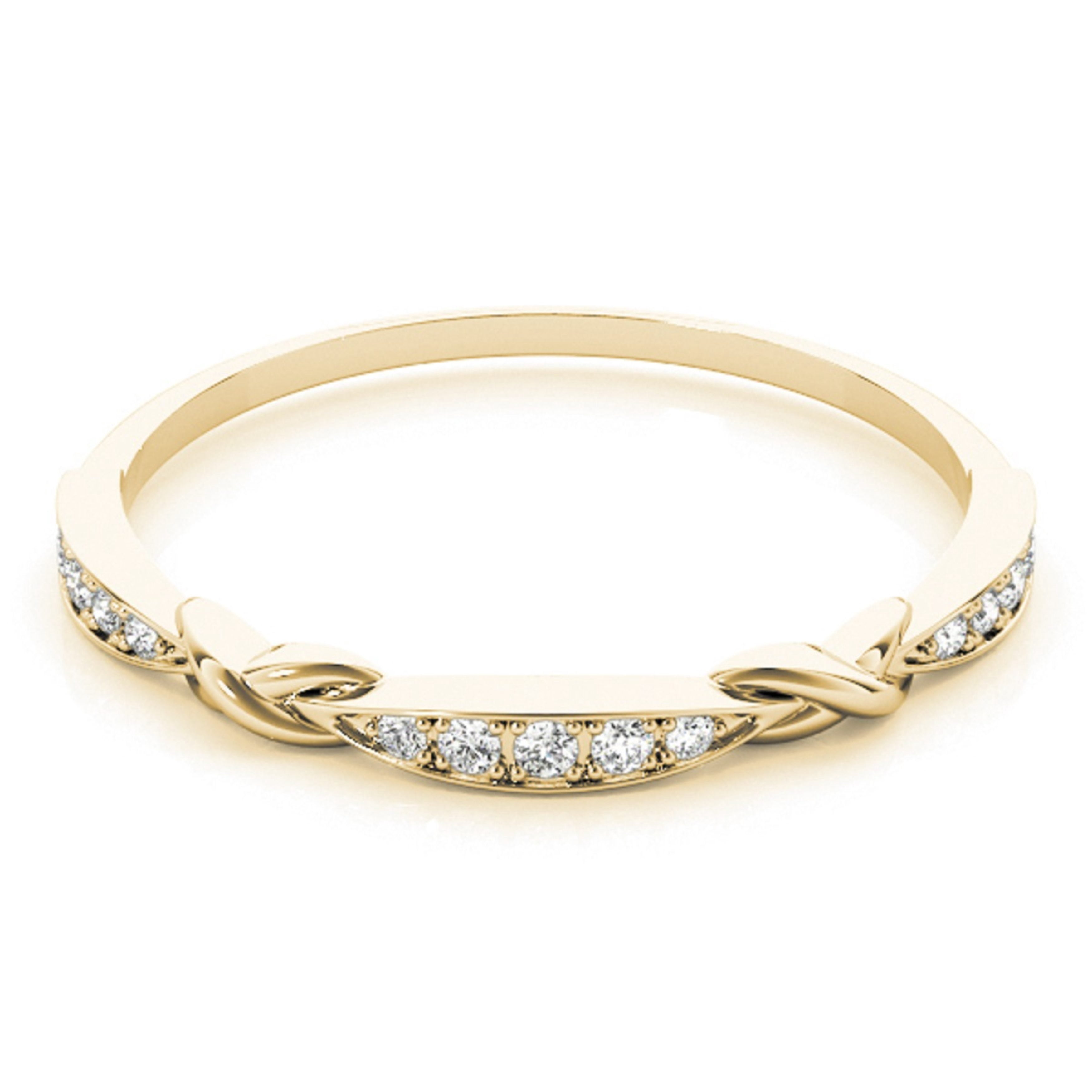 AoneJewelry 10K Round Diamond Wedding Band In Solid Rose, White & Yellow Gold