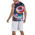 thumbnail image 2 of Sikiie Starry Sky Colorful Donut Basketball Jersey Reversible Men's Mesh Athletic Sports Shirts Training Practice S-4XL4X-Large, 2 of 6