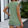 thumbnail image 3 of Womens Summer Tops Babydoll Short Sleeve Shirts Babydoll Peplum Tops V Neck T Shirts Light Green XL, 3 of 6