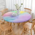thumbnail image 3 of Dreamy Pastel Sky Round Fitted Tablecloth with Elastic Edge,Dining Table Cover Waterproof,Outdoor Round Tablecloth for Camping,Dining,Indoor and Outdoor, 3 of 7