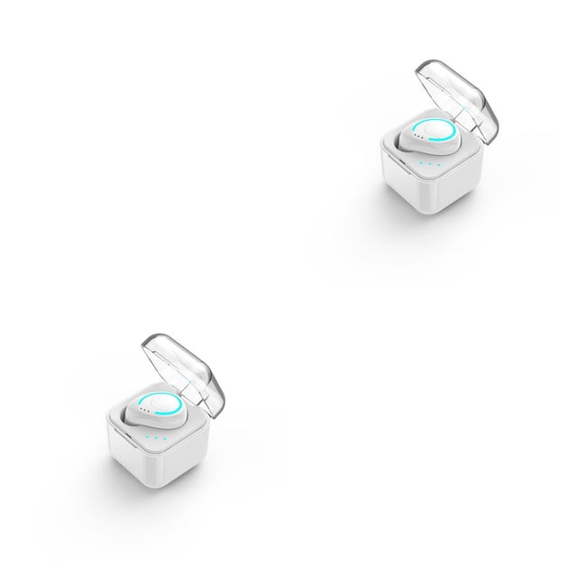 Auriculares deportivos recargables Sidaley compatibles con Bluetooth Cancelación de ruido Blanco 2piezas