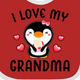thumbnail image 4 of Inktastic I Love My Grandma with Cute Penguin and Hearts Girls Baby Bib, 4 of 4