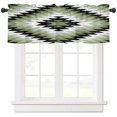Boho Moroccan Sage Green Black and White Striped Geometric Window