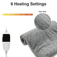 thumbnail image 4 of yeacher Gray Electric Heating Pad with 6 Modes, 3 Plug Options for Home & Office Use, Compact & Lightweight Design for Shoulder, Neck, and Knee Warmth, 4 of 7