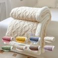 1 piece doublesided plush bed blanket, autumn and winter thickened