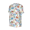thumbnail image 6 of Fotbe Summer Stamp Baseball Jersey Shirt for Men and Women, Casual Short Sleeves Button Down T-Shirt-3X-Large, 6 of 9