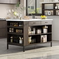 thumbnail image 5 of KULAGAGA Kitchen Island Storage Cabinet with 2 Drawers and Open Shelves for Dinning Room, 5 of 7