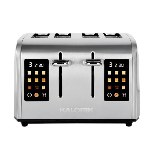 Kalorik 4-Slice Digital Toaster with Full Touch Screen Shade Selector and Intelligent Countdown Timer, TO 52302 SS