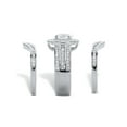 thumbnail image 2 of PalmBeach Jewelry Oval-Cut Cubic Zirconia 3-Piece Double Halo Wedding Ring Set 2.60 TCW Platinum-Plated, 2 of 4