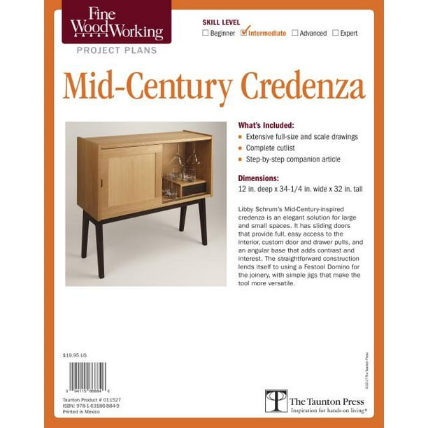 Fine Woodworking S Mid Century Credenza Plan Other Walmart Com