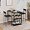 Black, variant on Dining Bar Table Set for 2 with 3 Storage Shelves,Pub Bar Counter Table with 2 Footrest Chairs,Dining Table Set for 2,High Top Table and Chairs for 2 with Upholstered Chairs,36" Table
