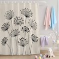 thumbnail image 2 of Shower Curtain Spring Black Dandelion Shower Curtains for Bathroom Decor, Waterproof Polyester Shower Curtain Set with Hooks, Small Stall Size 36" x 72" Beige, 2 of 9