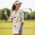 thumbnail image 3 of Garronmavis Horse Racing Rose Women's Golf Shirt and Sun Visor Hat Set Lightweight 3/4 Sleeve Golf Shirts Adjustable Fashion Baseball Golf Cap Suitable for Hot Weather Machine Washable, 3 of 7