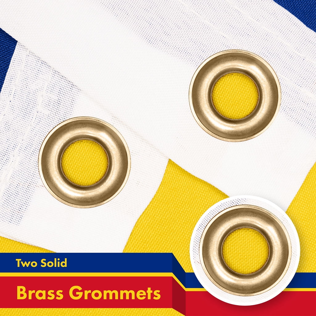 G128 Combo Pack: American USA Flag 3x5 Ft & Romania Flag 3x5 Ft, Both Printed 150D Polyester, Indoor/Outdoor, Brass Grommets