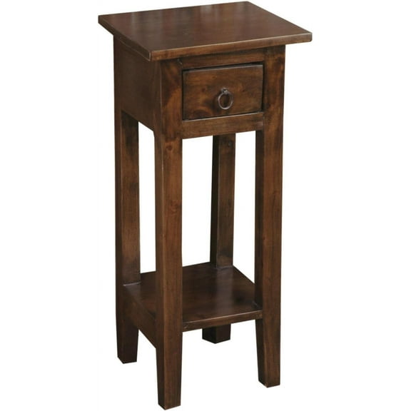 Sunset Trading Cottage Narrow Wood Side Table in Old Java Brown/Antique Iron