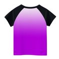 thumbnail image 4 of Kids Raglan Baseball T-Shirts Boys Girls Gradient Cotton Tops Short Sleeve Crew Neck Summer Casual Tees Color Block T Shirts Size 3-14, Purple, 4 Years, 4 of 7